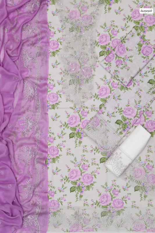 ZAIB 3 PC EMBROIDERED LAWN