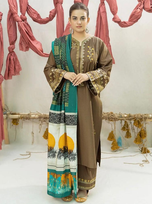 FULLY Embroidered LAWN 3Pc With Nino karra Printed Dupatta