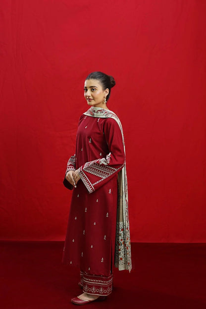 ASIM JOFA Embroidered LAWN 3Pc With Nino karra Printed Dupatta