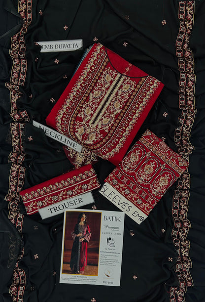 BATIK 3 piece embroidered lawn