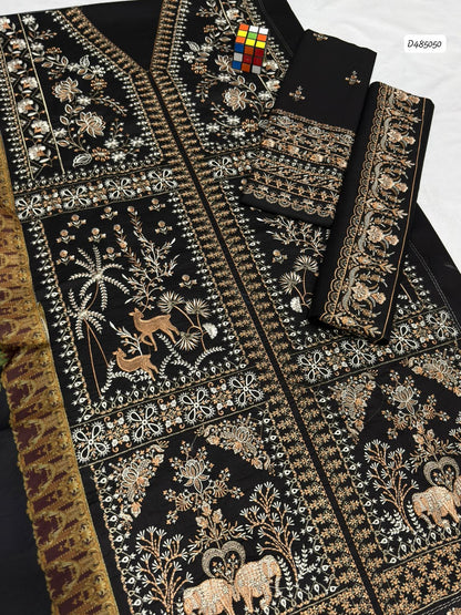 QALAMKAR 3 PC EMBROIDERED LAWN