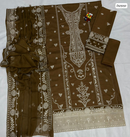 KAHF 3 PC EMBROIDERED LAWN