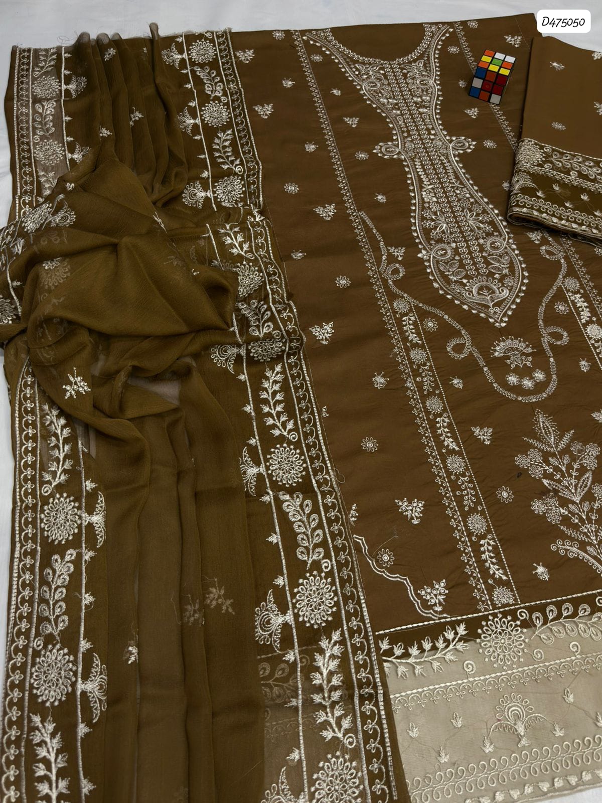 KAHF 3 PC EMBROIDERED LAWN