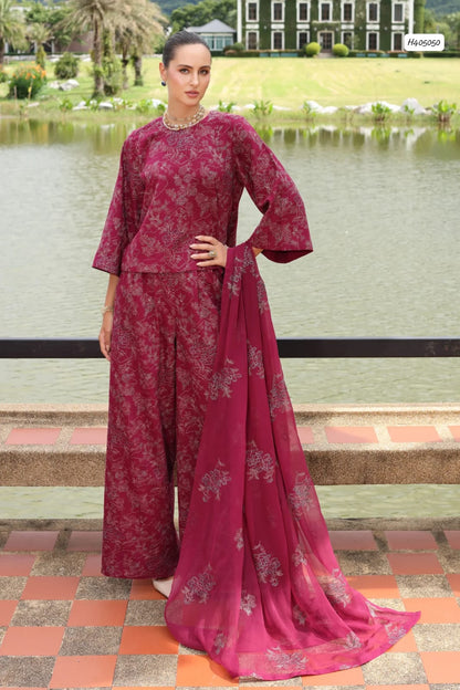 BAREEZE 3 PC EMBROIDERD LAWN