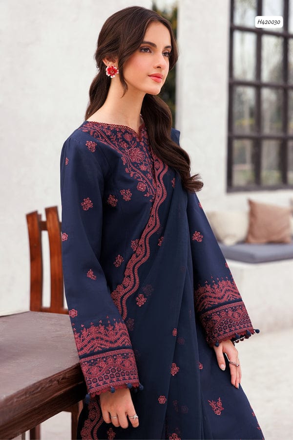 BAREEZE 3 PC EMBROIDERED LAWN