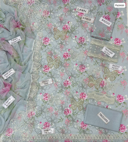 MARIA B 3 PC EMBROIDERED LAWN