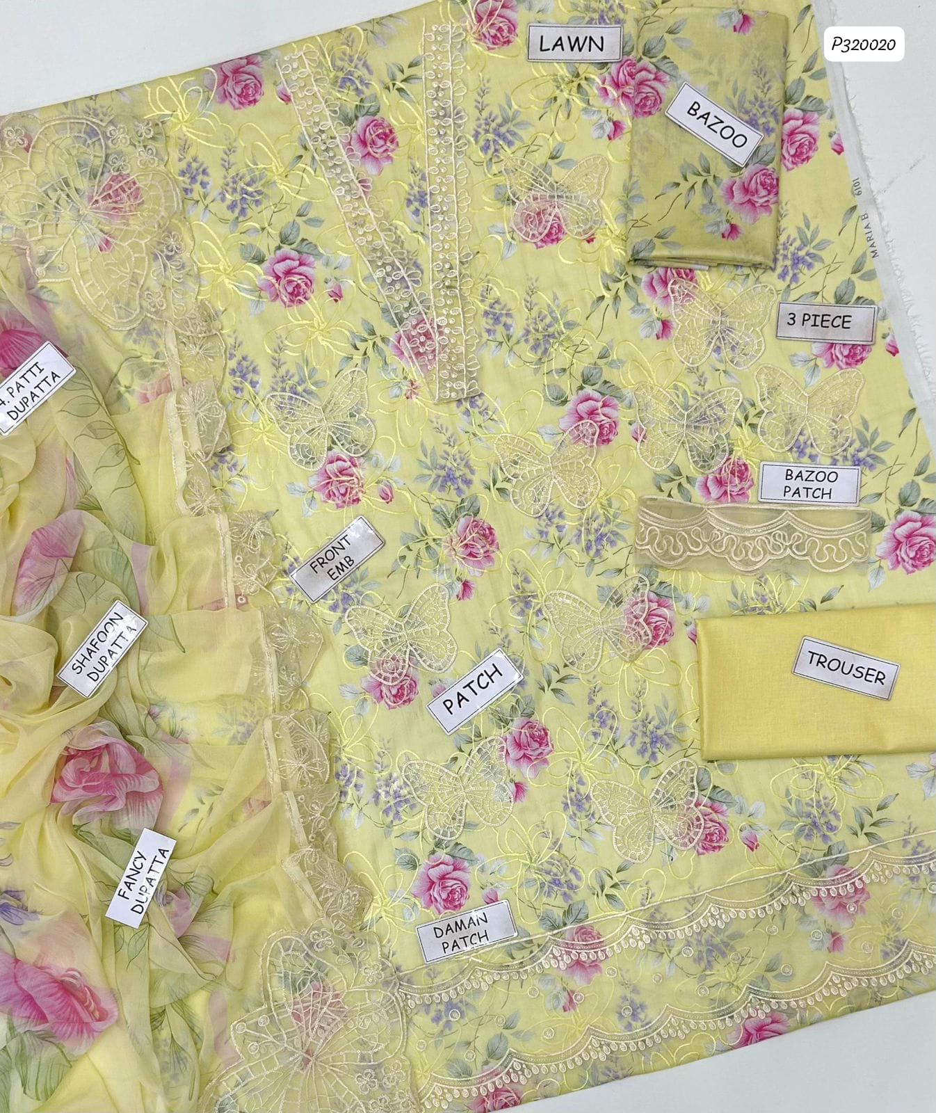 MARIA B 3 PC EMBROIDERED LAWN