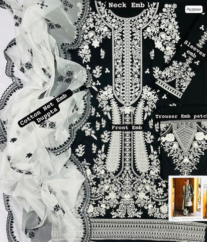 Charizma 3 pc embroidered lawn