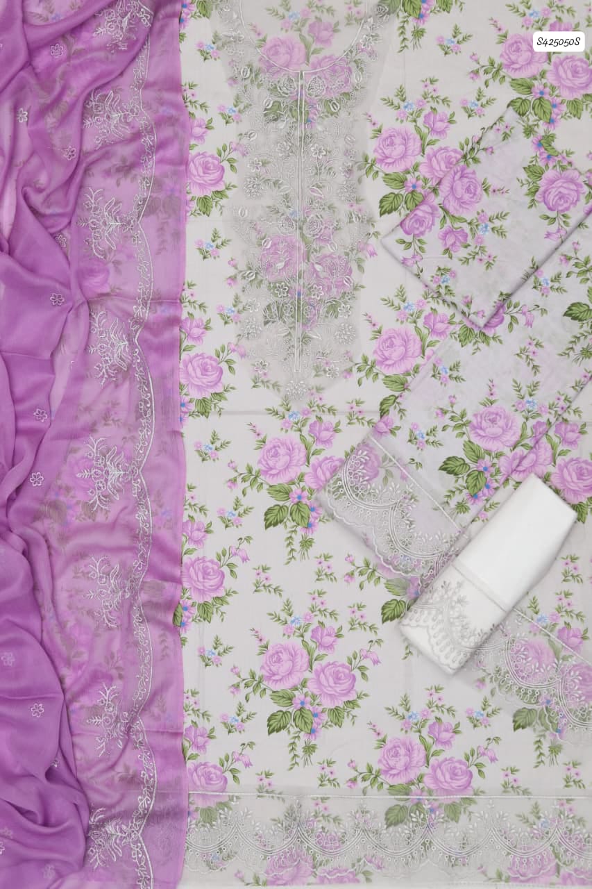ZAIB 3 PC EMBROIDERED LAWN
