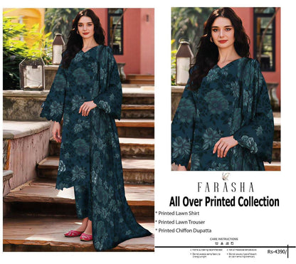 FARASHA 3 pc printed Lawn