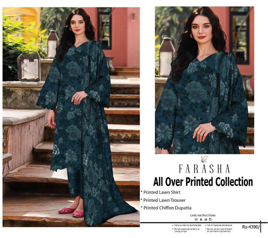FARASHA 3 pc printed Lawn