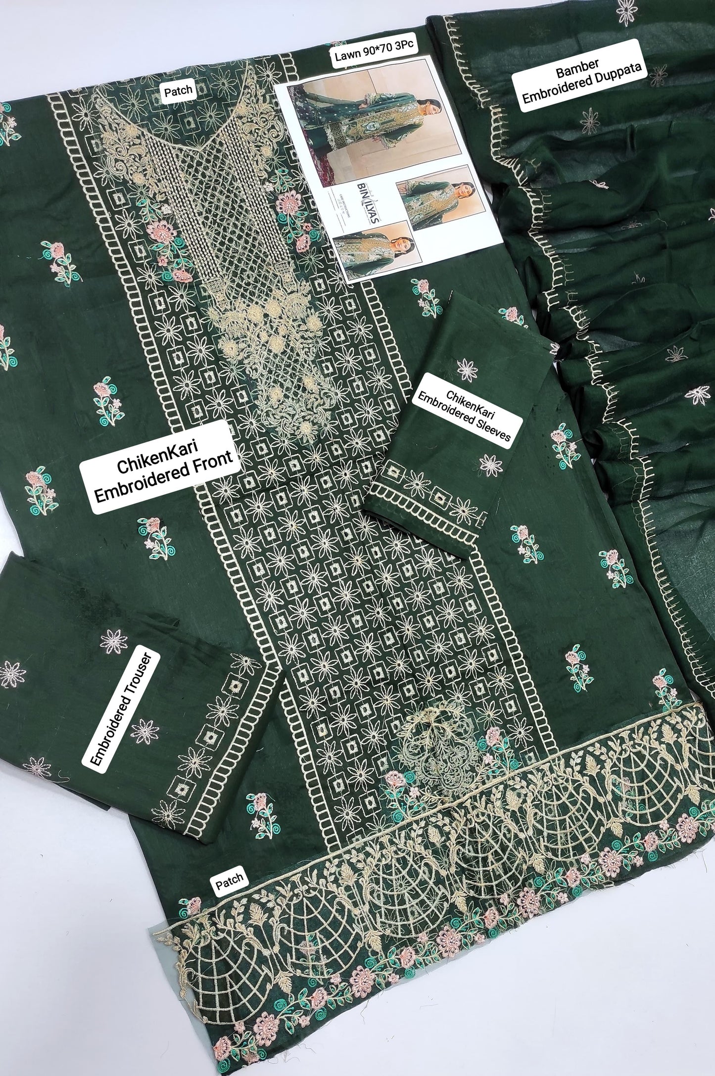 3 PC EMBROIDERED LAWN
