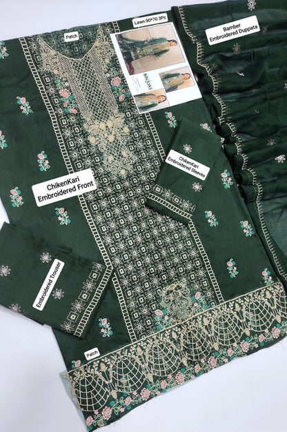 3 PC EMBROIDERED LAWN