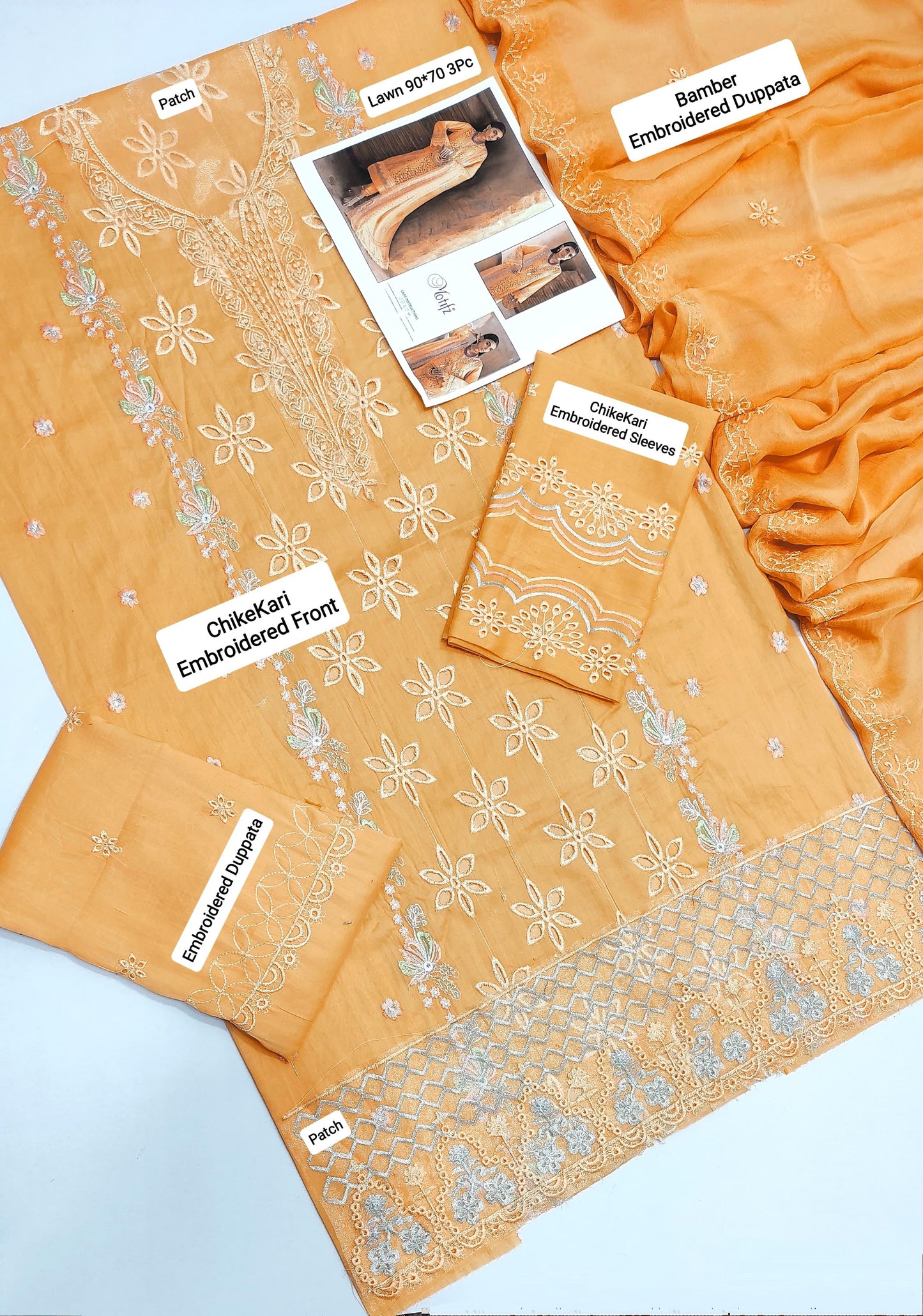 3 PC EMBROIDERED LAWN