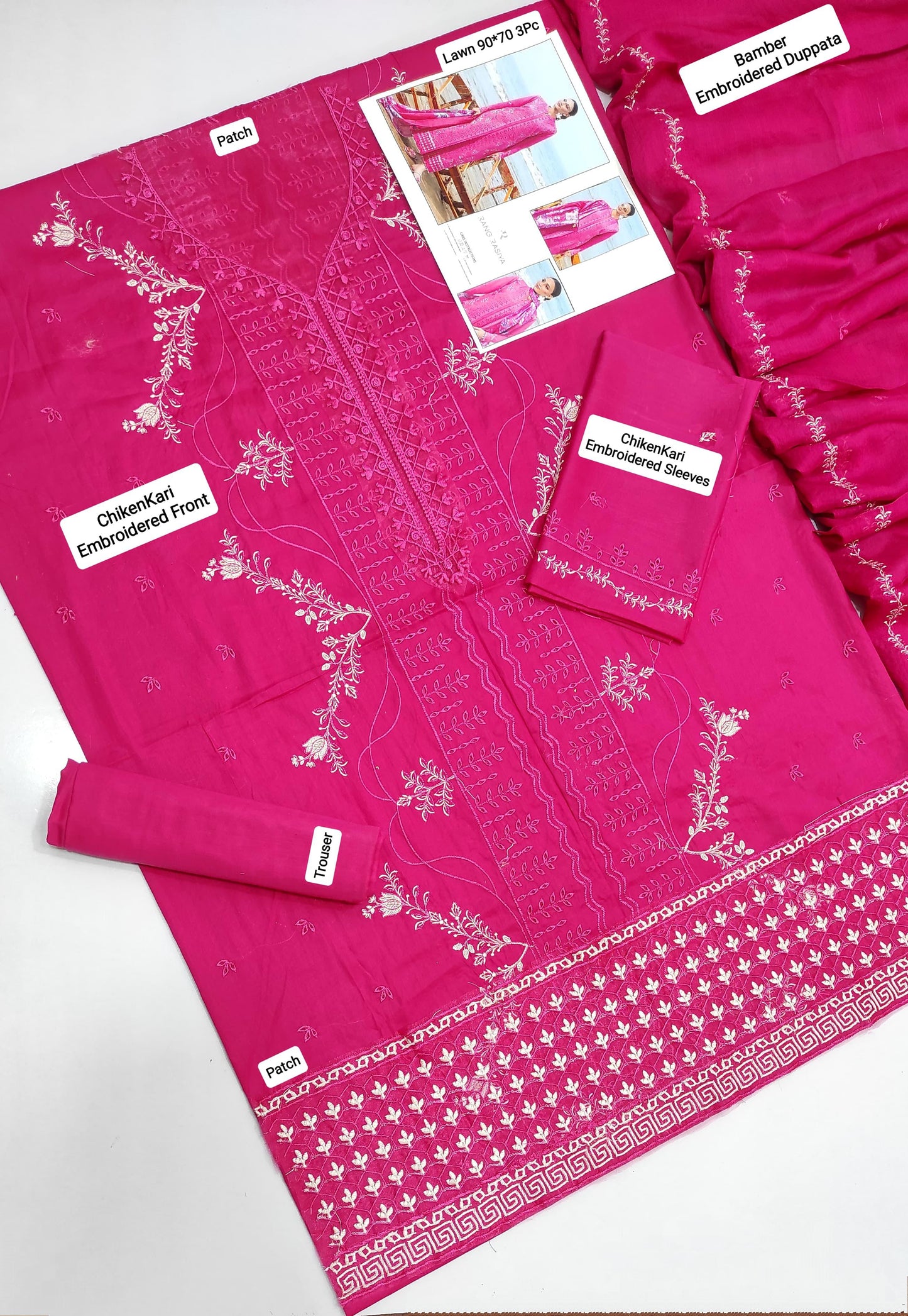 3 PC EMBROIDERED LAWN