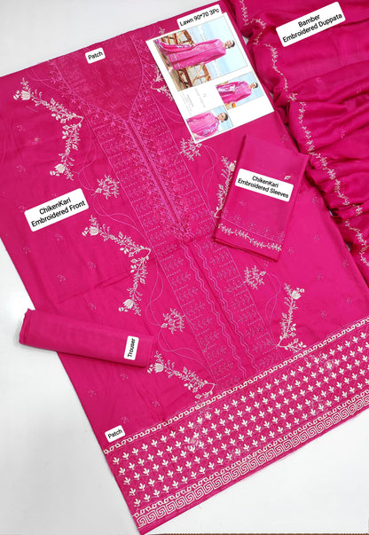 3 PC EMBROIDERED LAWN