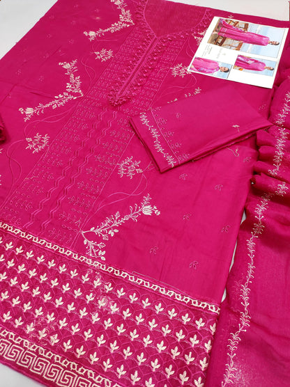 3 PC EMBROIDERED LAWN