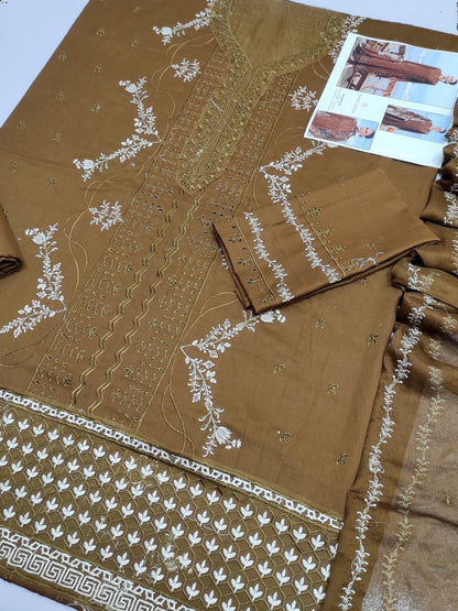 3 PC EMBROIDERED LAWN