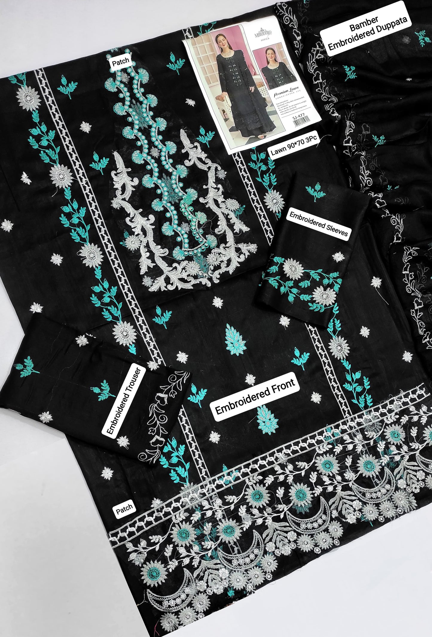 3 PC EMBROIDERED LAWN