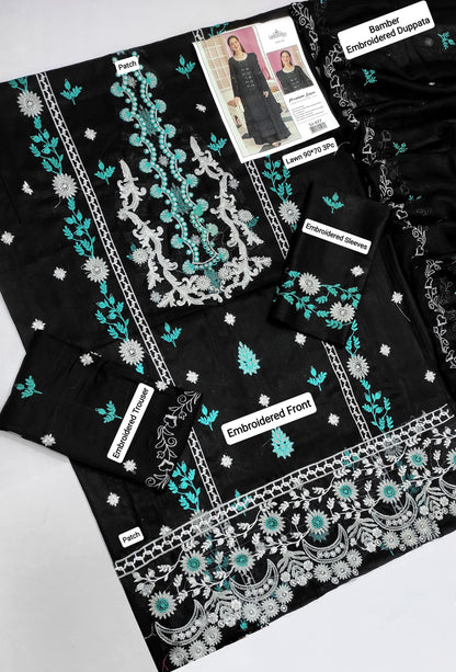 3 PC EMBROIDERED LAWN