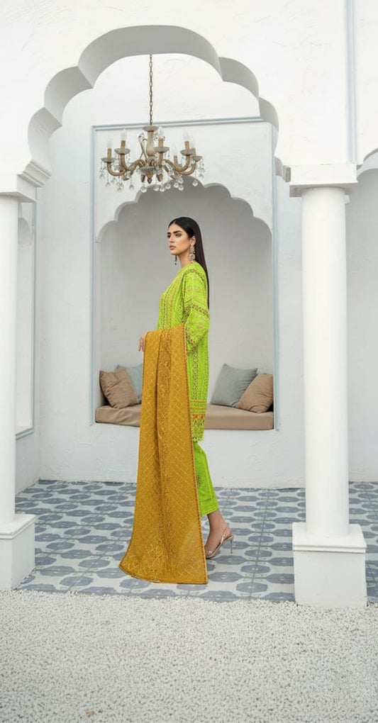 3 PC EMBROIDERED LAWN
