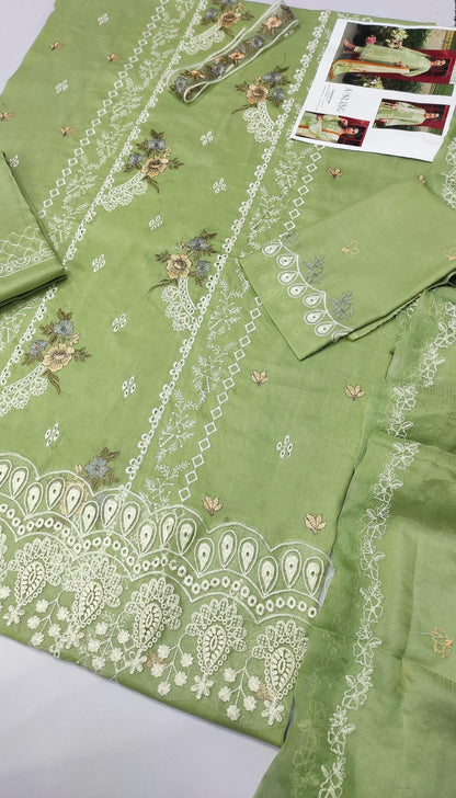 3 PC EMBROIDERED LAWN