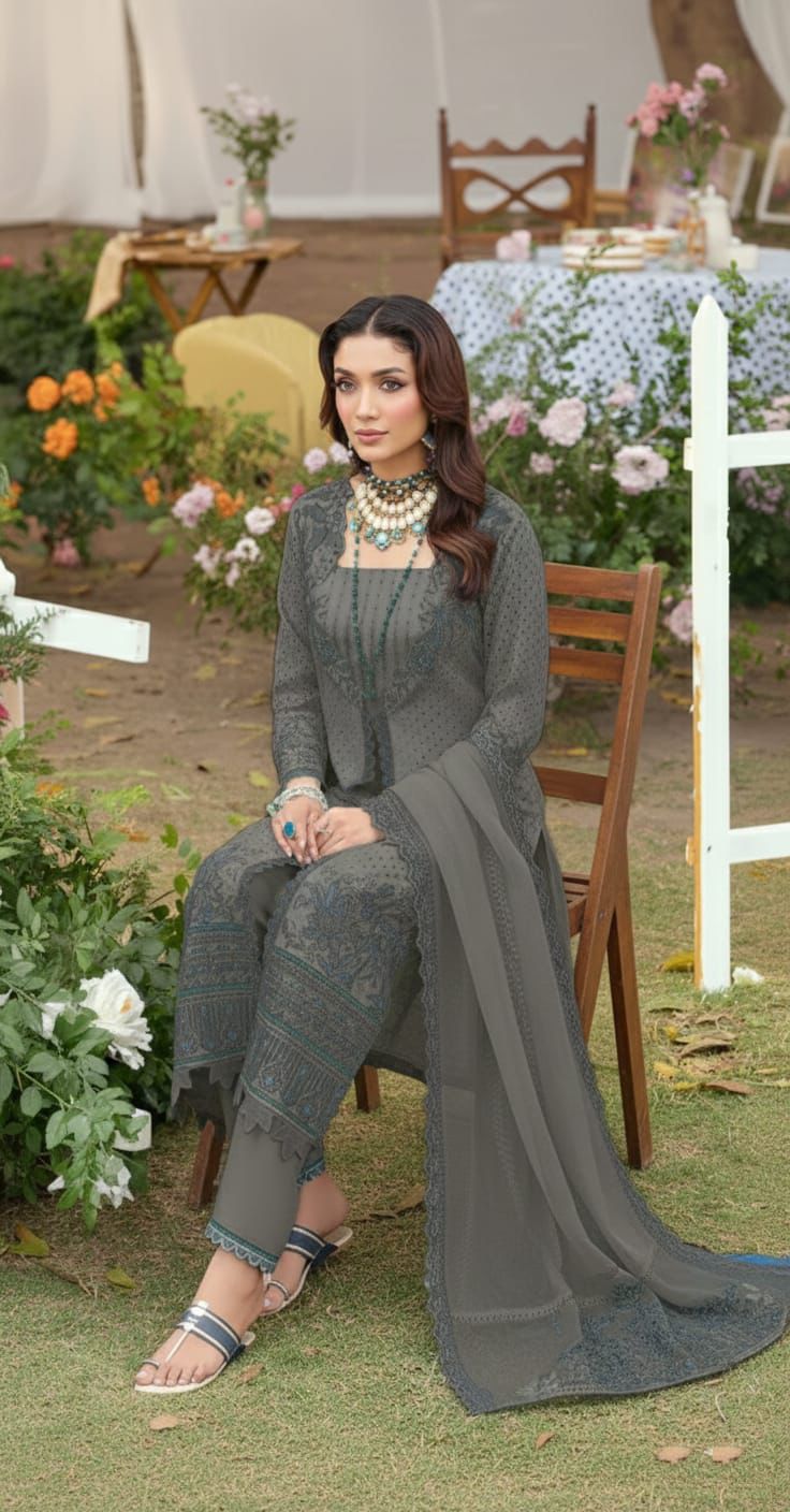 3 PC EMBROIDERED LAWN