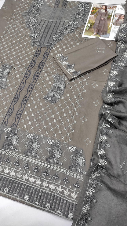 3 PC EMBROIDERED LAWN