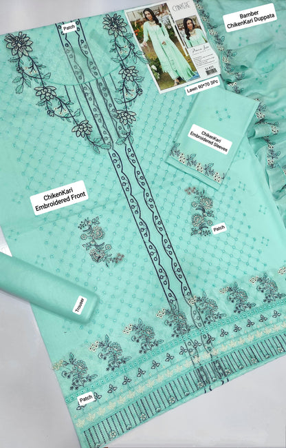 3 PC EMBROIDERED LAWN