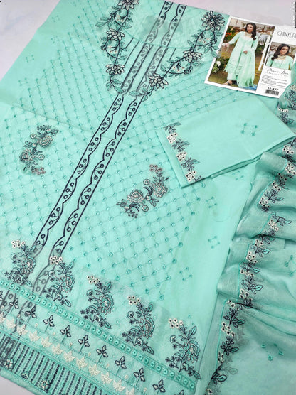 3 PC EMBROIDERED LAWN