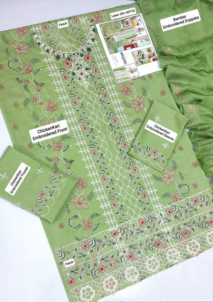 3 PC EMBROIDERED LAWN
