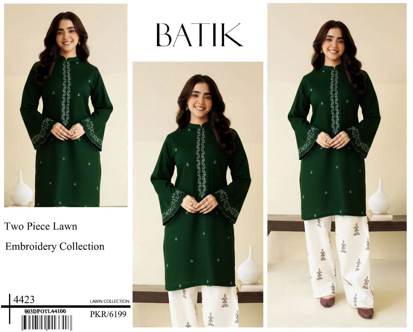 BATIK 2 PC EMBROIDERED LAWN