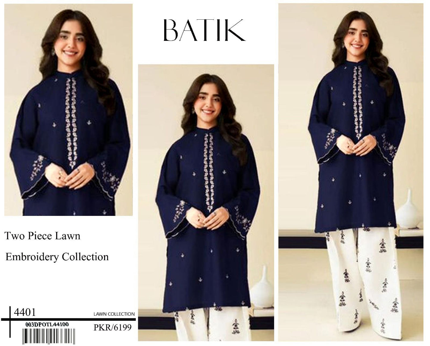 BATIK 2 PC EMBROIDERED LAWN