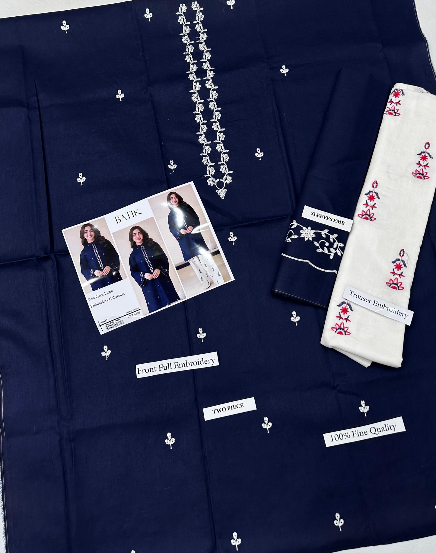 BATIK 2 PC EMBROIDERED LAWN