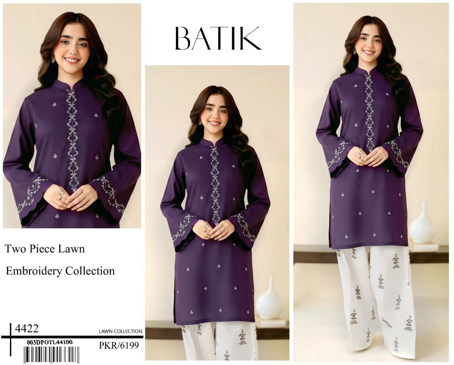 BATIK 2 PC EMBROIDERED LAWN