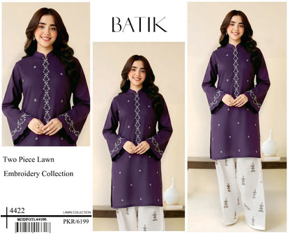 BATIK 2 PC EMBROIDERED LAWN