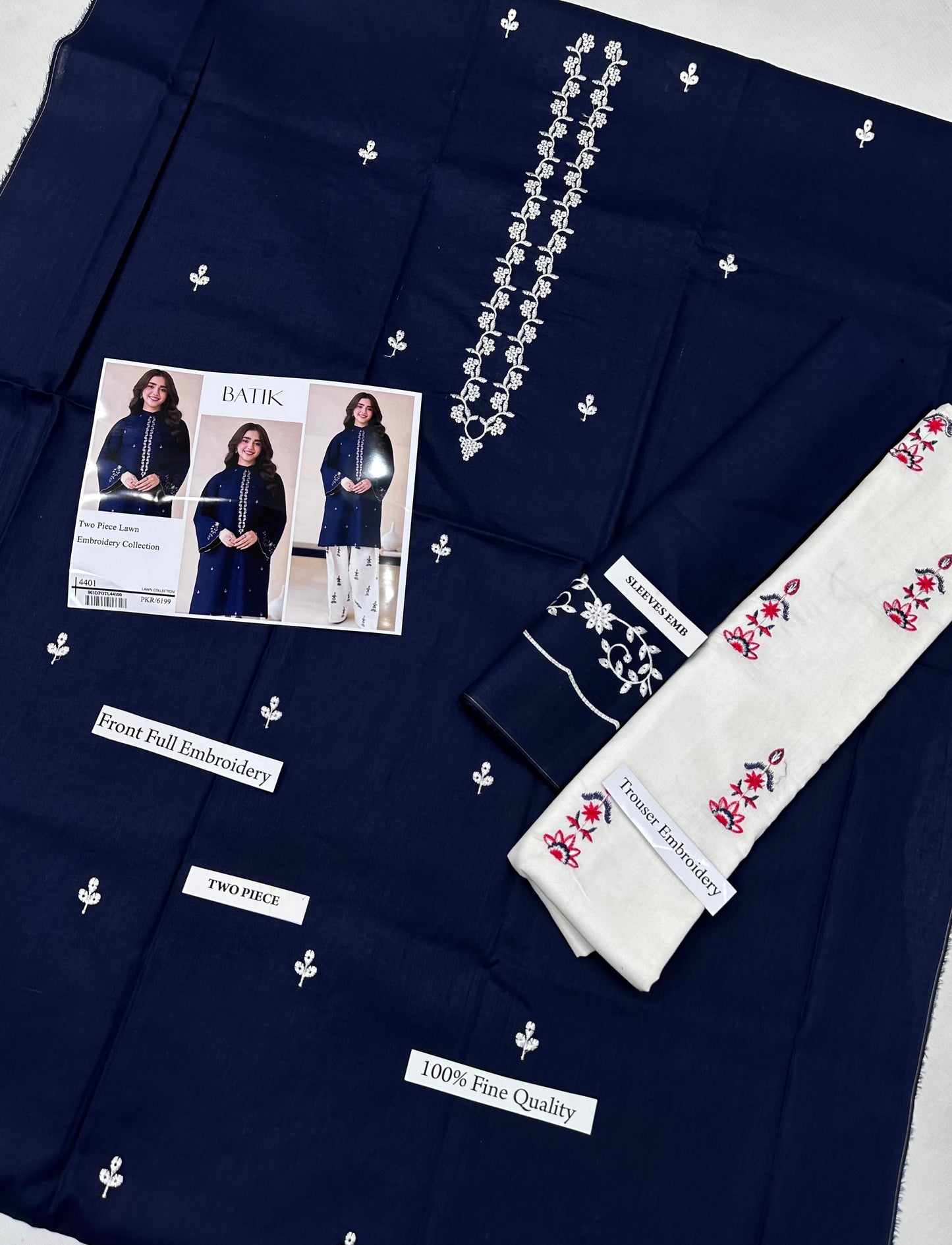 BATIK 2 PC EMBROIDERED LAWN
