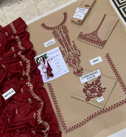 3 PC EMBROIDERED LAWN