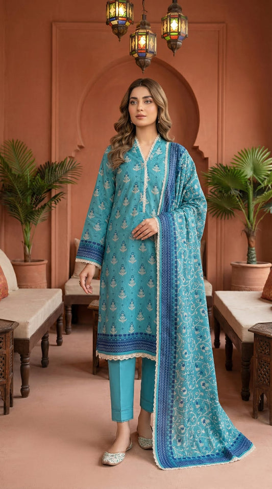 SHANZAY 3 PC PRINTED LAWN