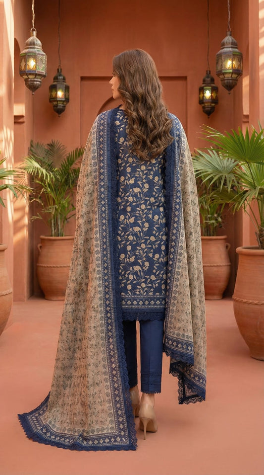 SHANZAY 3 PC PRINTED LAWN