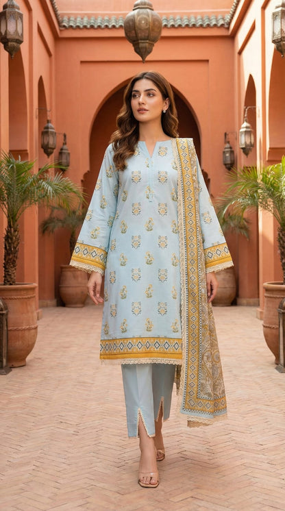 SHANZAY 3 PC PRINTED LAWN