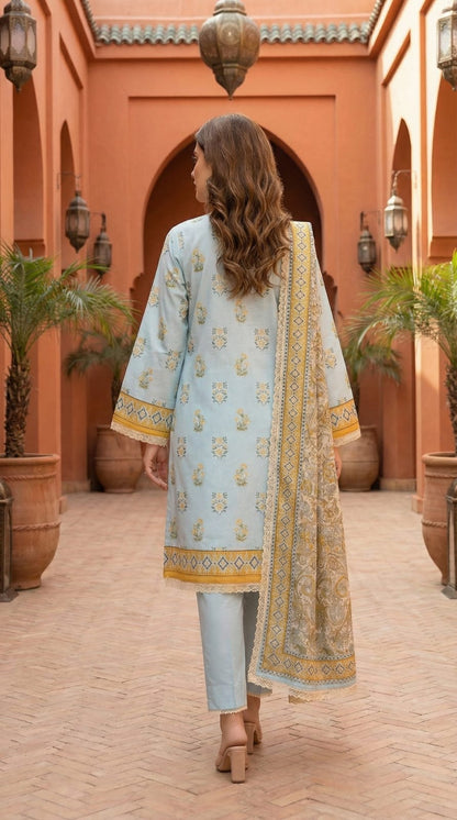SHANZAY 3 PC PRINTED LAWN
