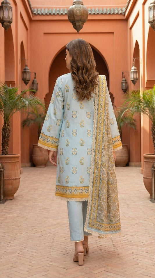 SHANZAY 3 PC PRINTED LAWN